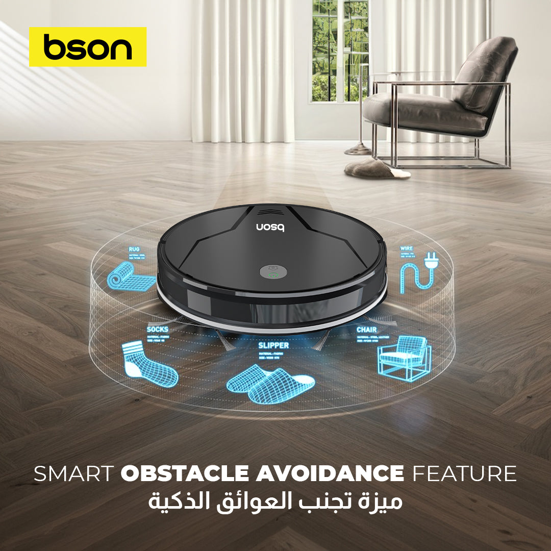Bson Smart Robot Vacuum Cleaner 2-in-1 Mop 3500PA – UAEHome AppliancesUpgrade your cleaning routine with the Bson Intelligent Robot Vacuum Cleaner, an advanced all-in-one solution designed for homes in the UAE. Combining powerful suction with precision mo