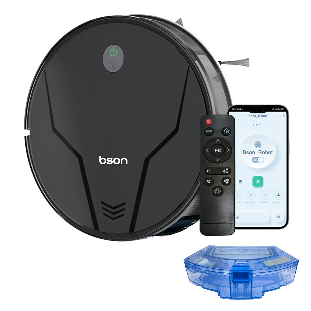 Bson Smart Robot Vacuum Cleaner 2-in-1 Mop 3500PA – UAEHome AppliancesUpgrade your cleaning routine with the Bson Intelligent Robot Vacuum Cleaner, an advanced all-in-one solution designed for homes in the UAE. Combining powerful suction with precision mo