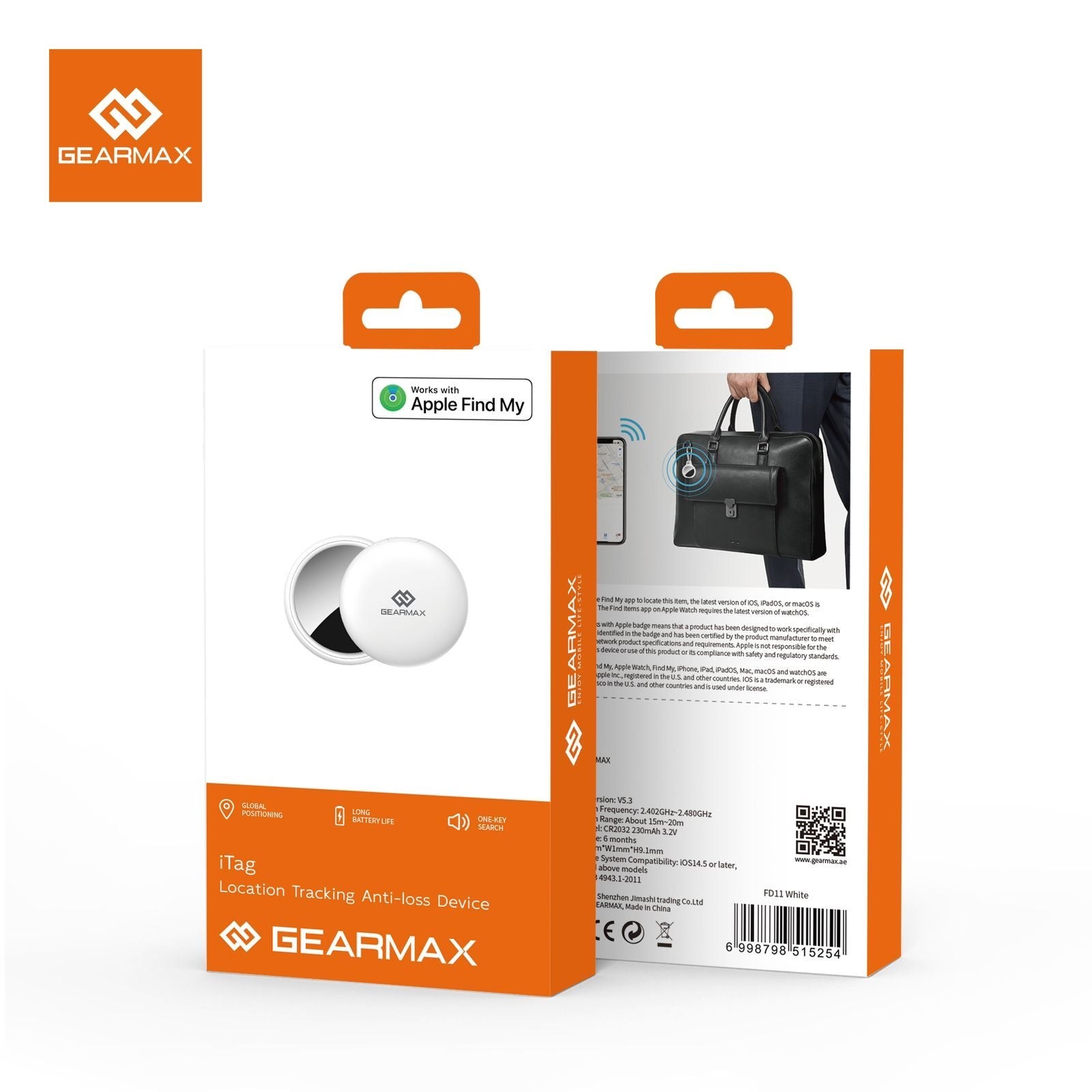 GEARMAX iTag Location Tracker | Anti-Loss Device with Apple Find My Support | Global Positioning & Long Battery LifeMobile AccessoriesGEARMAX iTag Location Tracking Anti-Loss Device – Works with Apple Find My Never lose track of your valuables again with