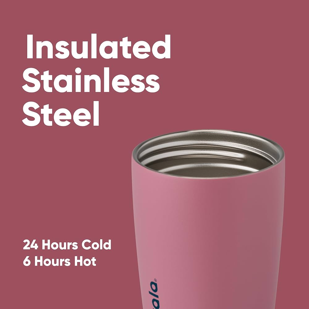 Owala SmoothSip Slider 355ml 12oz Stainless Steel Travel Mug | Leak-Proof Slider Lid | Vacuum Insulated | SmoothSip Spout | BPA-Free