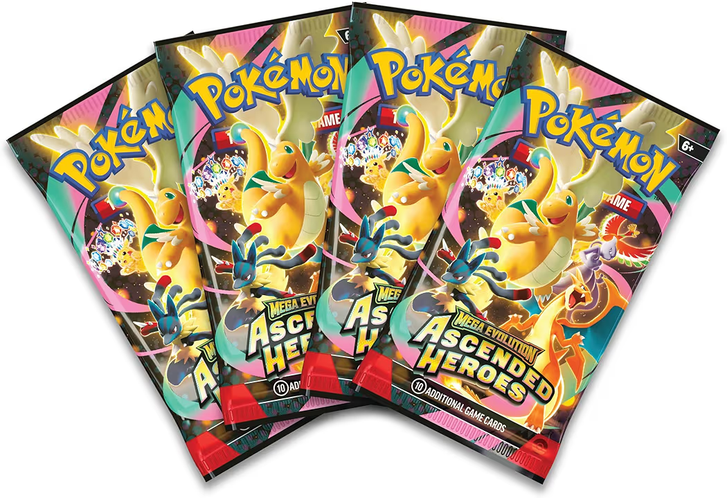 Pokémon TCG: Mega Evolution—Ascended Heroes Mega Meganium ex Box, Foil Promo Card, Oversize Lenticular Card & 4 Booster Packs, Official Pokémon Trading Card Game Collection