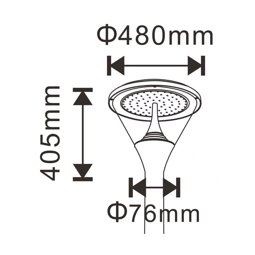 Solar LED Post Top Light 3000K Warm White – Solar Outdoor Garden Lamp, Waterproof, P18-1, 1 Year Warranty