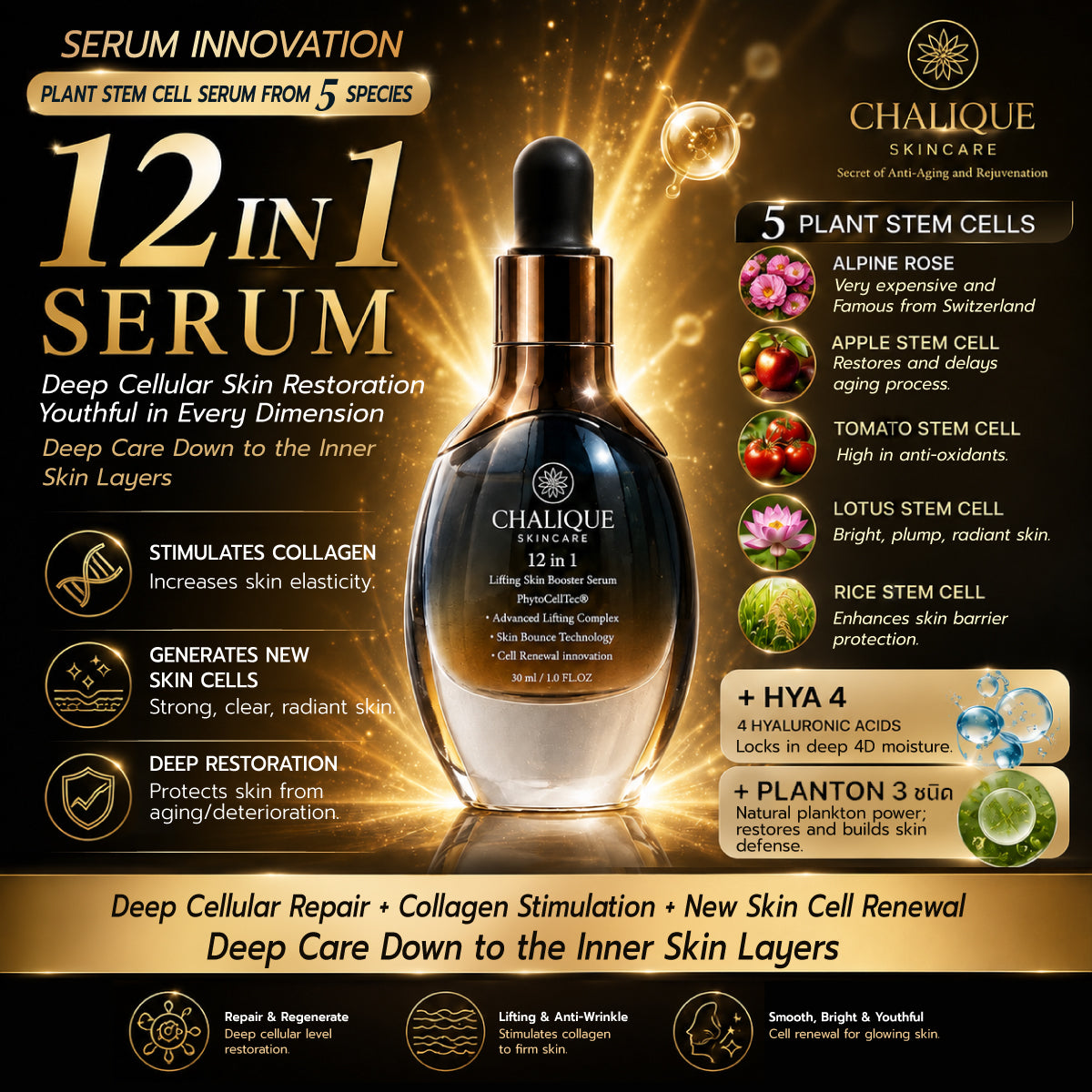 CHALIQUE 12-in-1 Lifting Skin Booster Serum – Multi-Action Anti-Aging Facial Serum