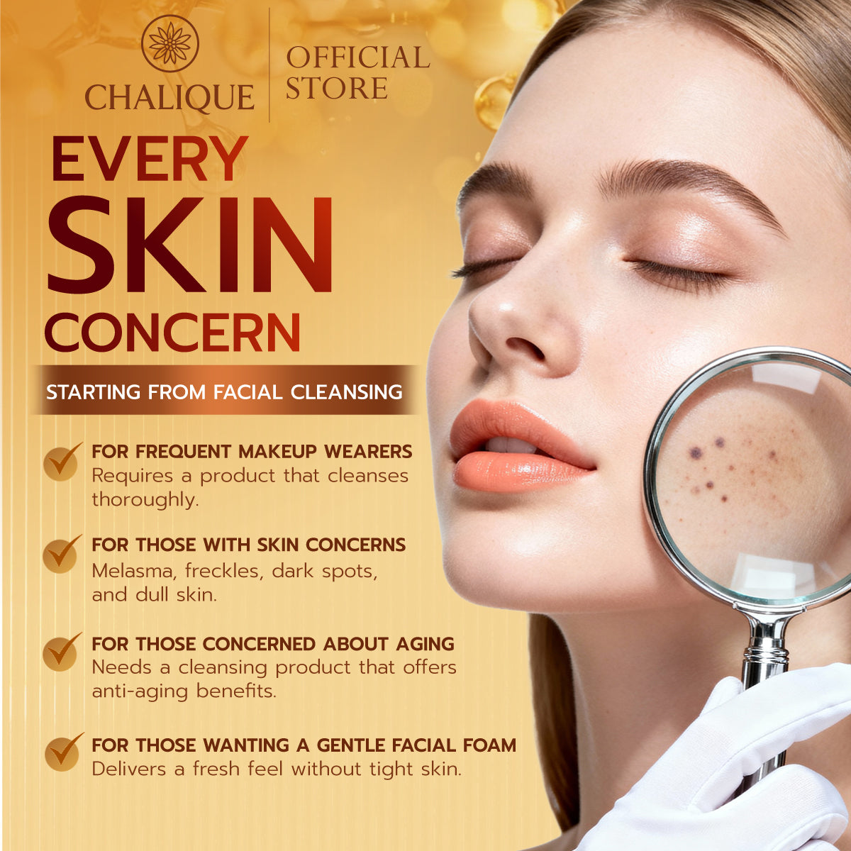 CHALIQUE Collagen Gold 24K Cleansing Foam – Hydrating Facial Cleanser