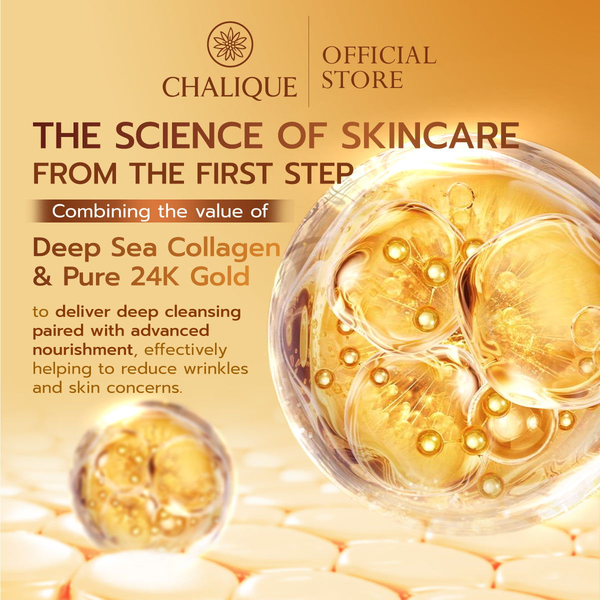 CHALIQUE Collagen Gold 24K Cleansing Foam – Hydrating Facial Cleanser