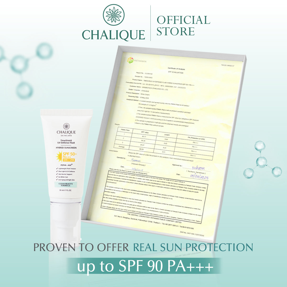 CHALIQUE Timeshield UV Defense Fluid Hybrid Sunscreen SPF – Lightweight UV Protection