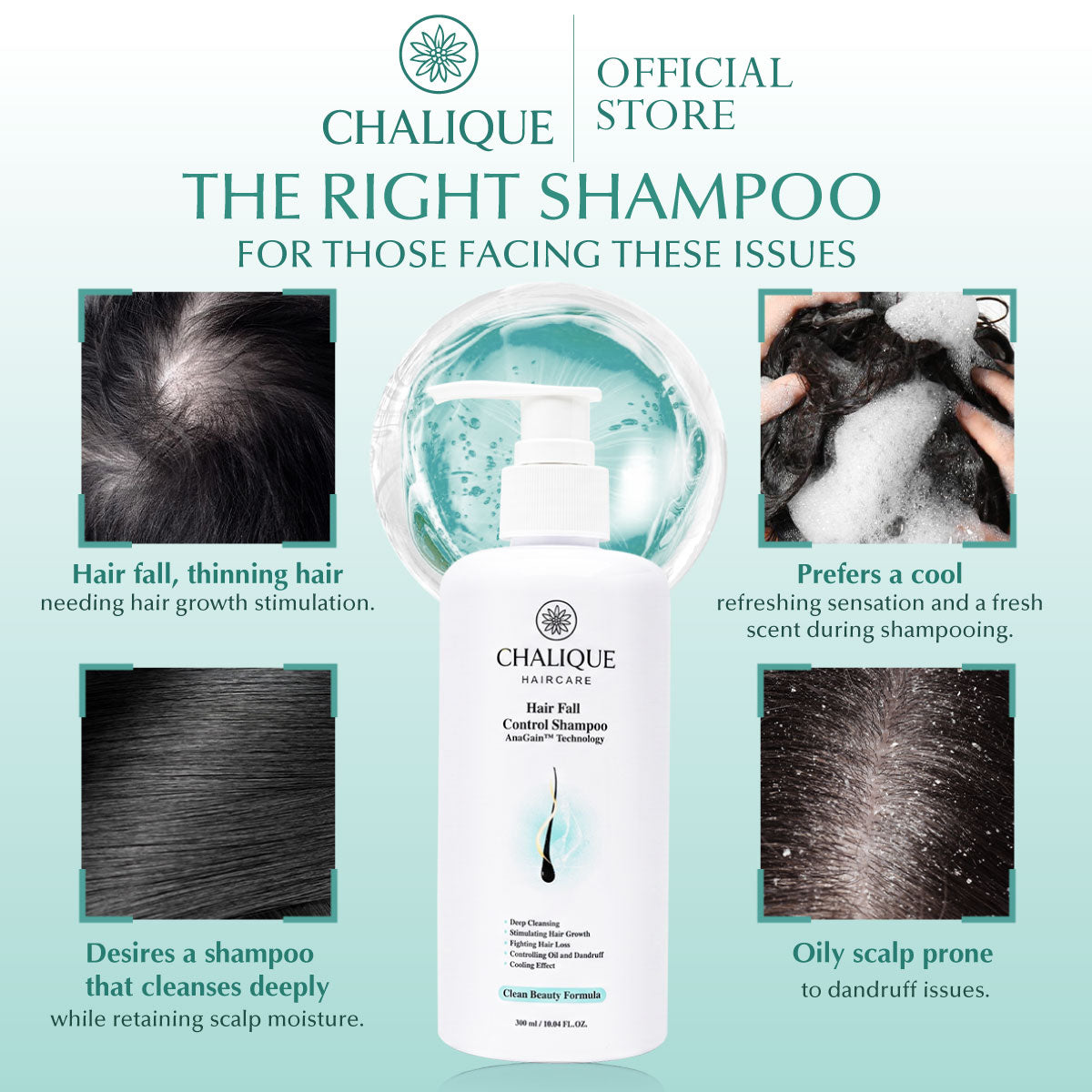 CHALIQUE Hair Fall Control Shampoo – Strengthening & Scalp Care Shampoo