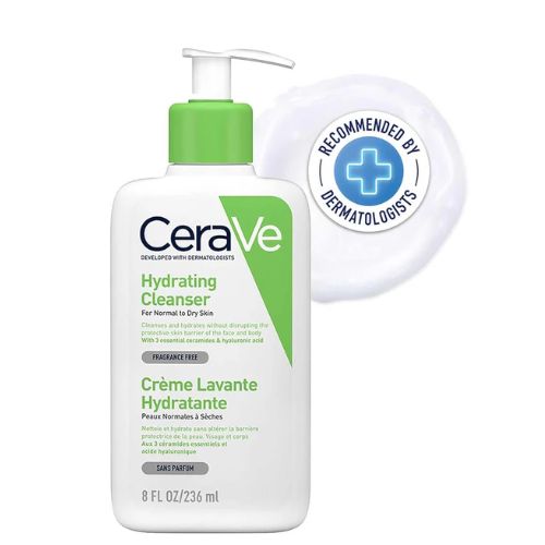 CeraVe Hydrating Cleanser For Normal To Dry Skin With Hyaluronic Acid 236mlPersonal CareGentle Hydration: Formulated with hyaluronic acid to attract and retain moisture, keeping skin hydrated. Restores Skin Barrier: Contains three essential ceramides to h
