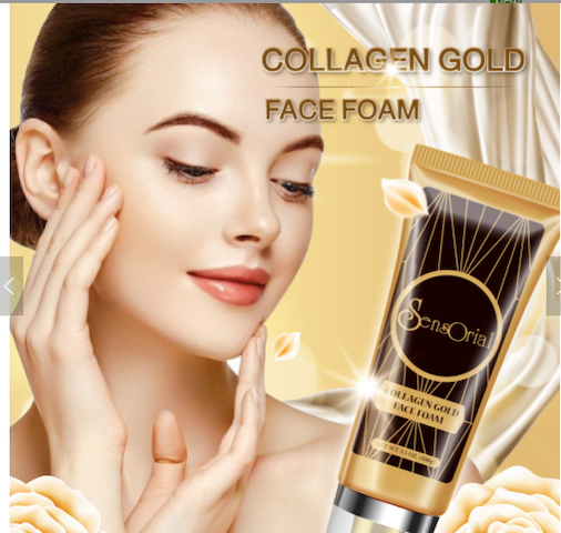 Sensorial Collagen Gold Facial FoamPersonal CareEfficiency deep cleansing foam Cleans makeup completely, fresh scent, fine foam texture, soft and smooth. After washing the face, the skin is moisturized, not dry like other cleansing foam. Whitening, Reduce