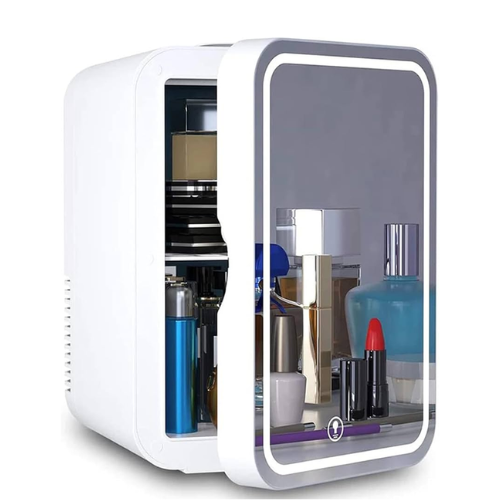 COOLBABY Mini Fridge for Skin Care 8L Cosmetic Refrigerator Skincare Fridge Makeup Fridge Glass Panel And LED Lighting
