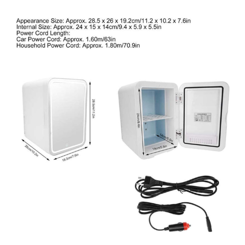 COOLBABY Mini Fridge for Skin Care 8L Cosmetic Refrigerator Skincare Fridge Makeup Fridge Glass Panel And LED LightingCOOLBABY 8L Skincare Mini Fridge is a compact and stylish solution for preserving your beauty products at optimal temperatures. Designed