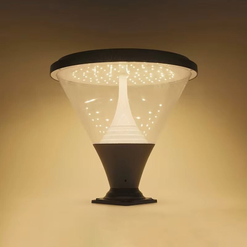 Solar LED Post Top Light 3000K Warm White – Solar Outdoor Garden Lamp, Waterproof, P18-1, 1 Year Warranty