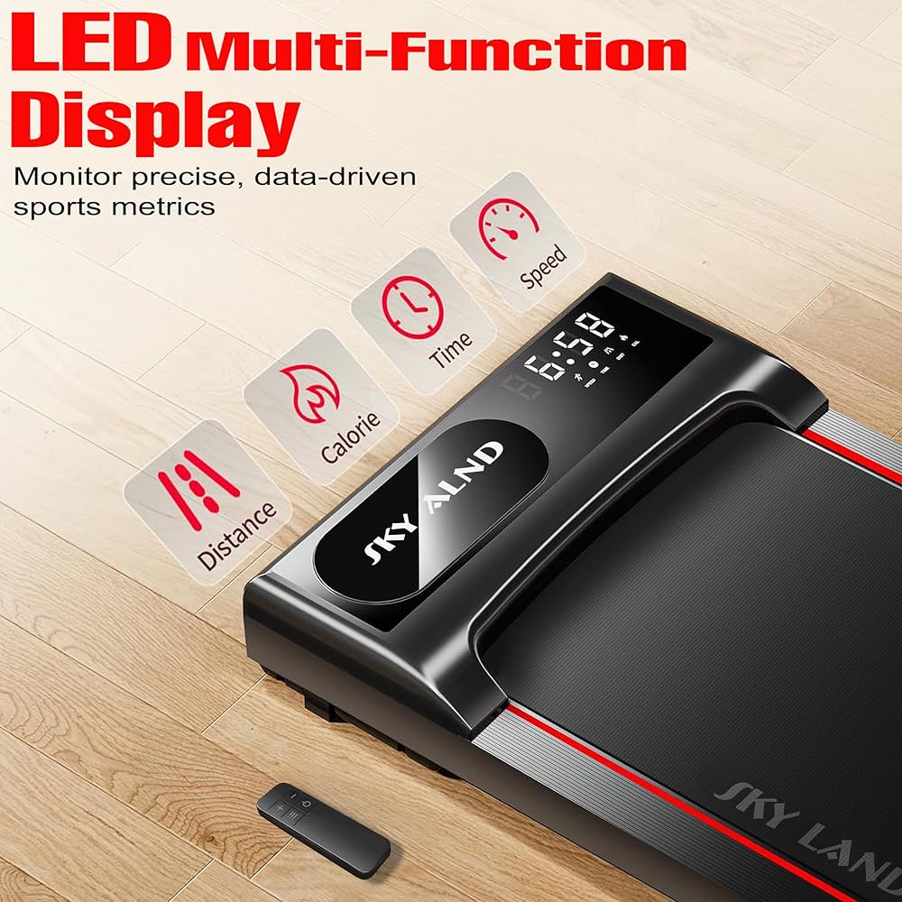 SKY LAND Walking Pad Treadmill for Home & Office – Under Desk Compact Portable Walking Machine with LED Display & Remote Control