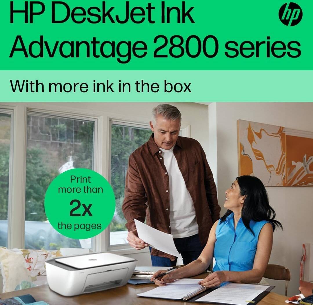 HP DeskJet Ink Advantage 2875 All-in-One Printer – Print, Copy & Scan, Wireless Inkjet Printer, White