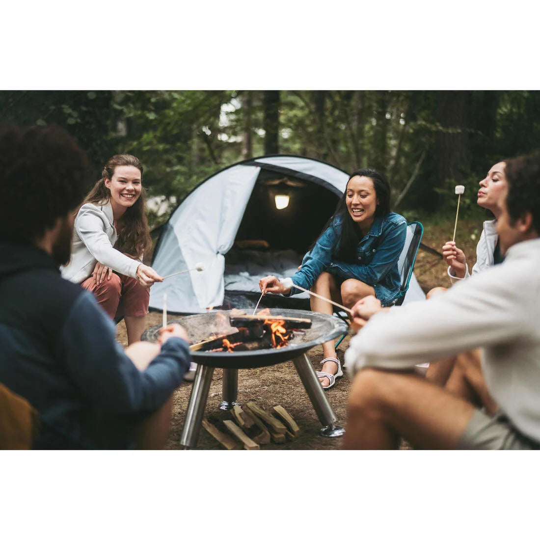 Quechua 2 Seconds Fresh & Black 3-Person Camping Tent – Instant Pop-Up Design, Waterproof, Compact Carry Bag
