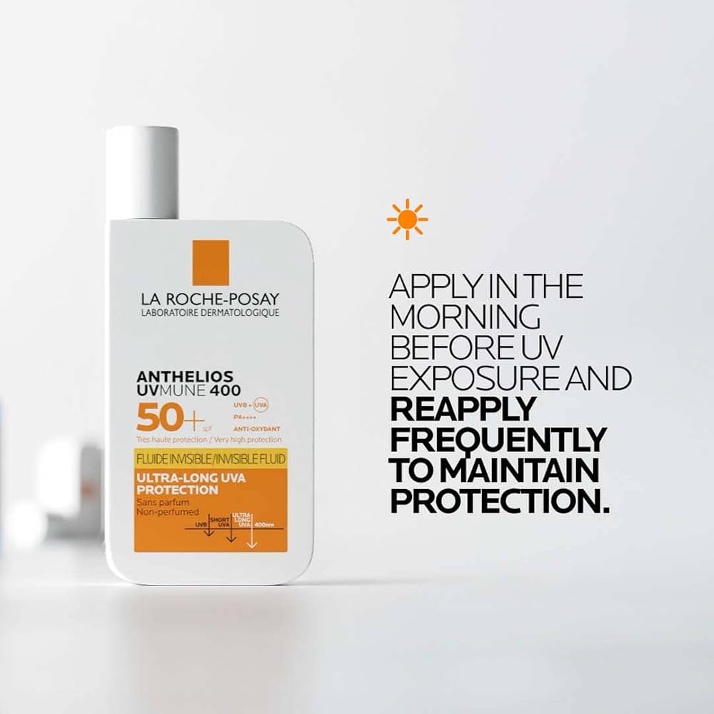La Roche-Posay Anthelios UVMune 400 Invisible Fluid SPF50+ 50ml – Ultra-High UVA/UVB Sunscreen