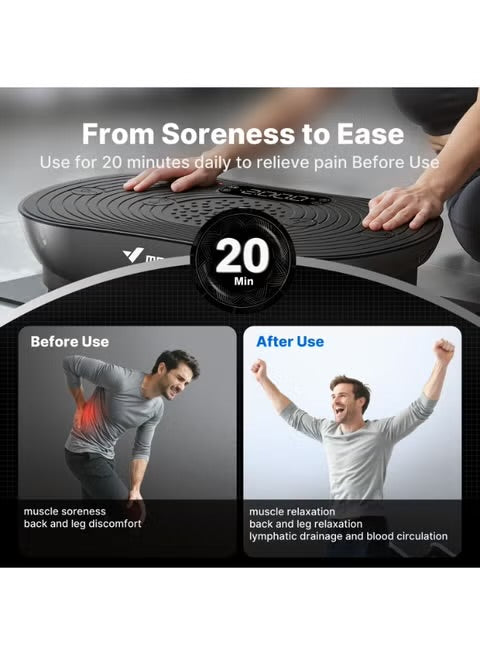 MERACH Vibration Plate Exercise Machine, Full Body Fitness Platform with LED Touch Screen, Bluetooth Speaker, Resistance Bands, Weight Loss & Muscle Activation