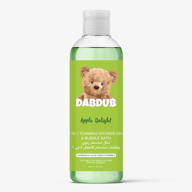 DABDUB 2 in 1 Foaming Shower Gel & Bubble BathBathing & Baby CareMake every bath a joyful experience with DABDUB 2 in 1 Foaming Shower Gel & Bubble Bath. This gentle, tear-free formula cleanses your baby’s delicate skin while creating rich, soft bubbles f