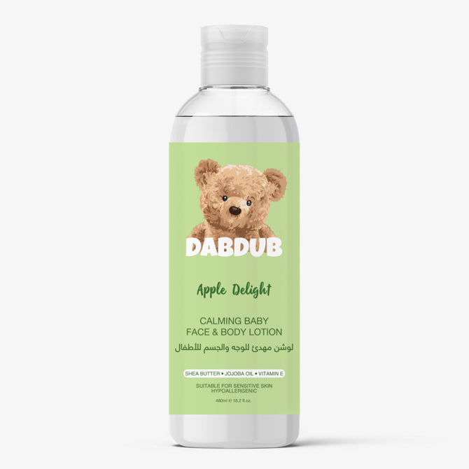 DABDUB Calming Baby Face & Body LotionBathing & Baby CareNourish and protect your baby’s delicate skin with DABDUB Calming Baby Face & Body Lotion – the gentle care your little one deserves. Formulated with calming natural ingredients like aloe vera, shea