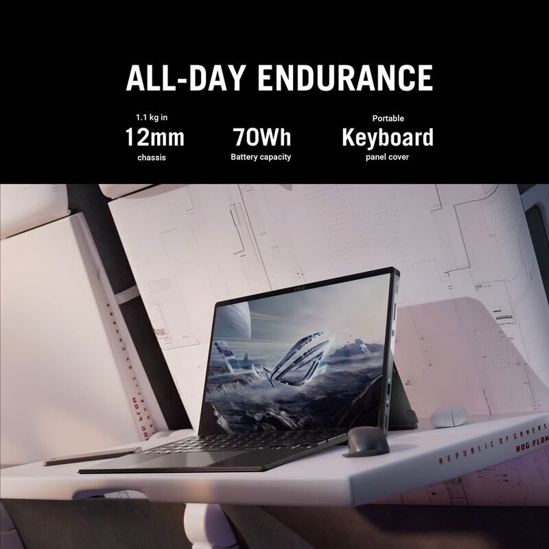 ASUS ROG Flow Z13 GZ302EA-RU016W Gaming Laptop – AMD Ryzen AI Max+ 395, 32GB RAM, 1TB SSD, 13.4" 2.5K Touchscreen 180Hz, Windows 11 Home, Off Black