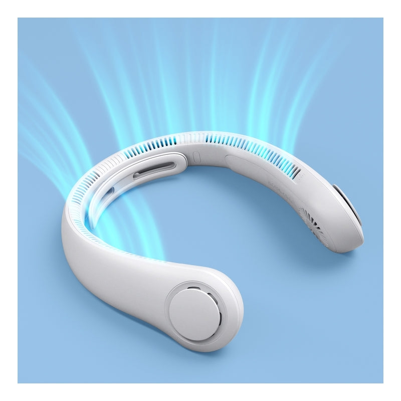 JisuLife Neck Fan Life4 – 5 Speeds, 80 Air Outlets, Up to 16.5Hr, Under 25dB, Bladeless, USB-C, Grey