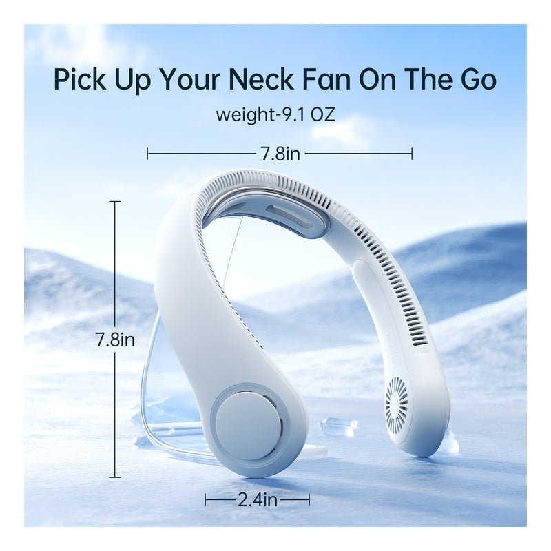 JisuLife Neck Fan Life4 – 5 Speeds, 80 Air Outlets, Up to 16.5Hr, Under 25dB, Bladeless, USB-C, Grey