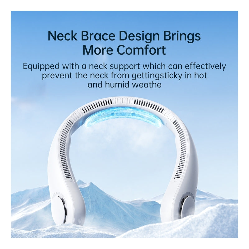 JisuLife Neck Fan Life4 – 5 Speeds, 80 Air Outlets, Up to 16.5Hr, Under 25dB, Bladeless, USB-C, Grey