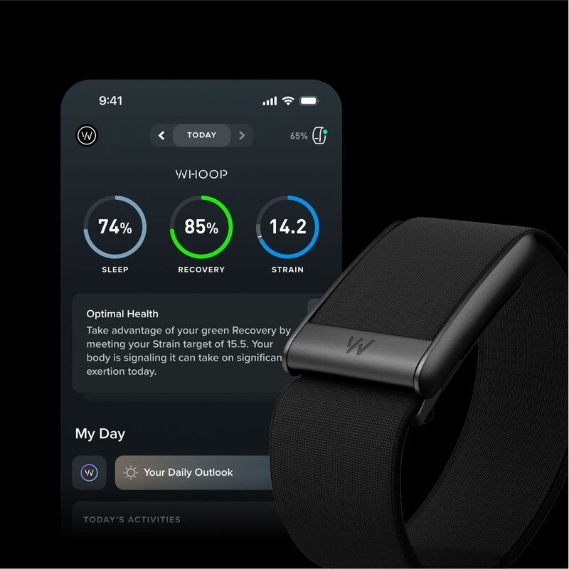WHOOP 5.0 One Jet Black fitness and recovery tracker