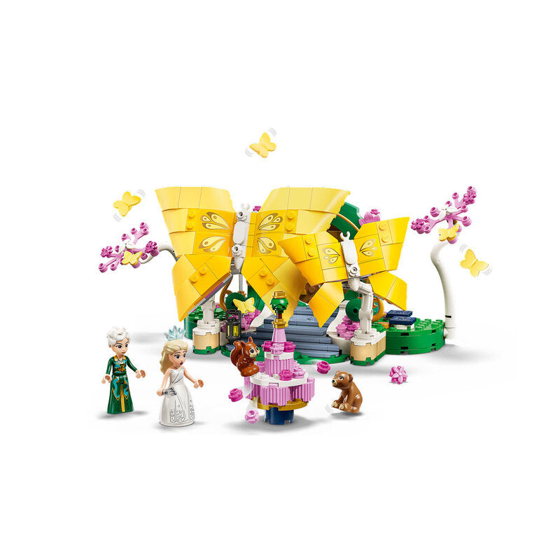 LEGO Glinda wedding scene with Emerald City details