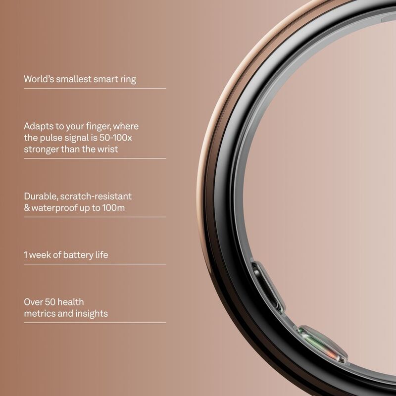 Oura Ring 5 Smart Ring Deep Rose – Advanced Sleep, Health & Activity Tracking Wearable Ring