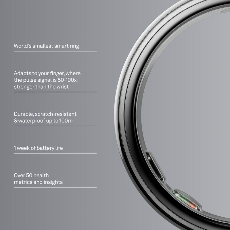 Oura Ring 5 Smart Ring Silver – Advanced Health, Sleep & Activity Tracking Wearable Ring