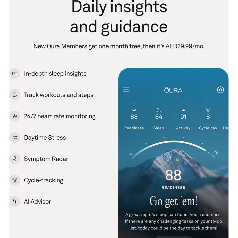 Oura Ring 5 Smart Ring Silver – Advanced Health, Sleep & Activity Tracking Wearable Ring