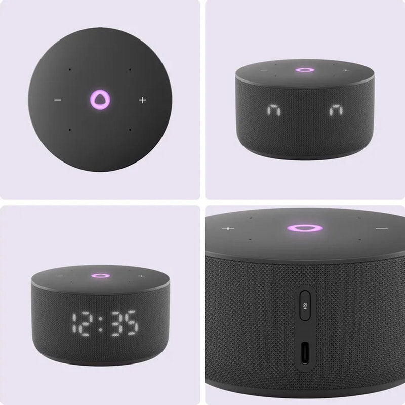 Yasmina AI Smart Speaker Mini 3 – 12W, LED Clock Display, Wi-Fi, Bluetooth, Voice Assistant