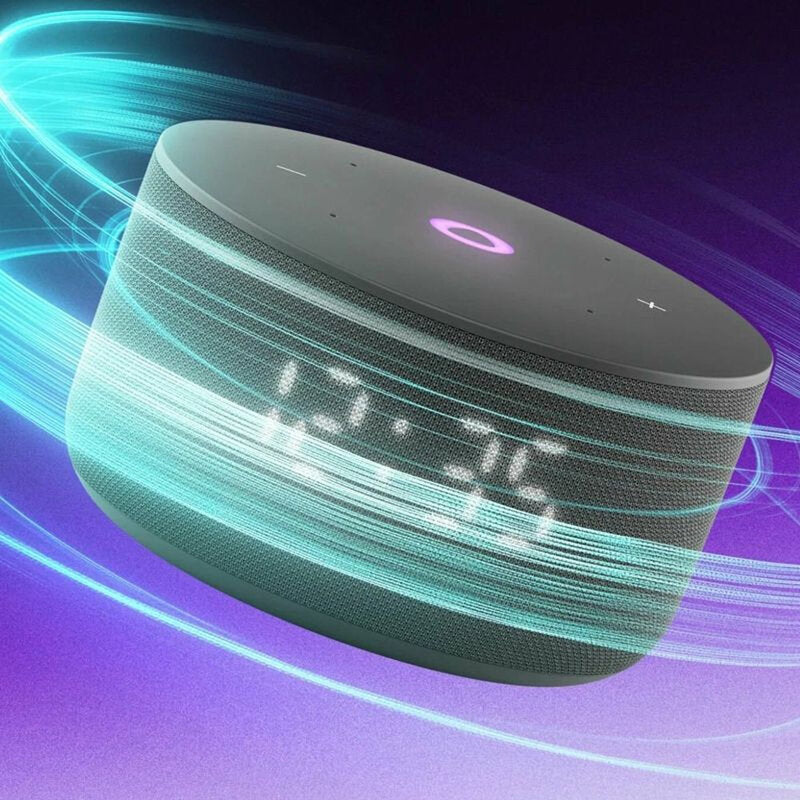 Yasmina AI Smart Speaker Mini 3 – 12W, LED Clock Display, Wi-Fi, Bluetooth, Voice Assistant