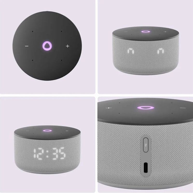 Yasmina AI Smart Speaker Mini 3 – 12W, LED Clock Display, Wi-Fi, Bluetooth, Voice Assistant