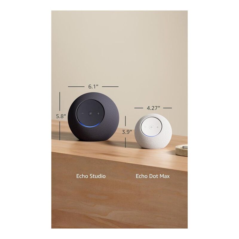 Amazon Echo Dot Max Alexa Speaker – 2-Way Audio, AZ3 AI Chip, Smart Home Hub, Presence Sensor