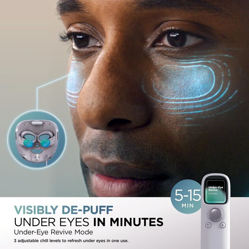 Shark CryoGlow blue light therapy mask targeting blemishes and acne treatment
