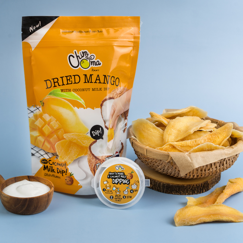 CHIMMA Dried Mango with Coconut Milk Dip 100GSnacksEnjoy the naturally sweet and tangy flavor of premium Thai sun-ripened mangoes, carefully dried to preserve their soft, chewy texture. The luscious mango pairs beautifully with the smooth and creamy cocon