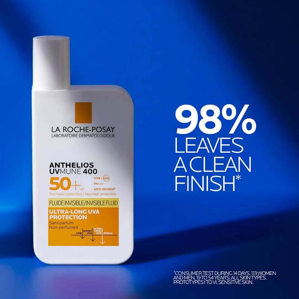 La Roche-Posay Anthelios UVMune 400 Invisible Fluid SPF50+ 50ml – Ultra-High UVA/UVB Sunscreen