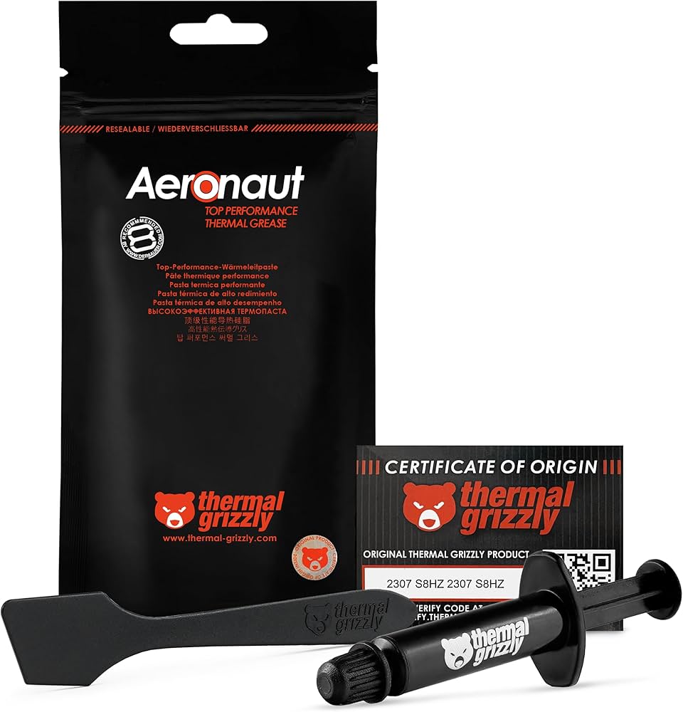 Thermal Grizzly Aeronaut High Performance Thermal Paste, Premium CPU & GPU Thermal Compound for Gaming PCs, Laptops and Workstations