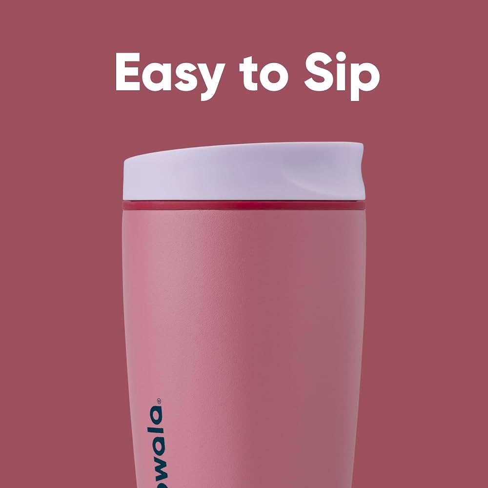 Owala SmoothSip Slider 355ml 12oz Stainless Steel Travel Mug | Leak-Proof Slider Lid | Vacuum Insulated | SmoothSip Spout | BPA-Free