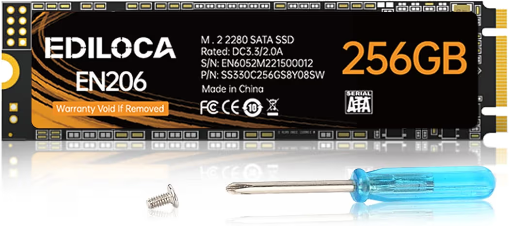 TLC Internal Solid State Drive, M.2 2280 SATA III 6Gb/s, Up to 550MB/s Read Speed for Laptops, Mini PCs & Ultrabooks