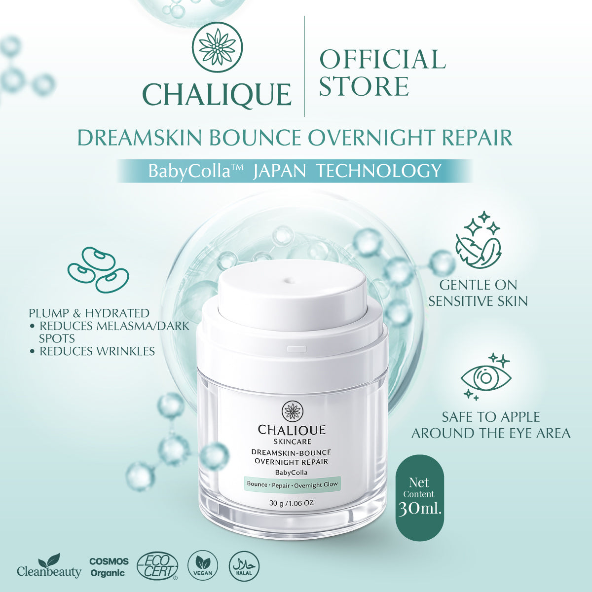 CHALIQUE DreamSkin Bounce Overnight Repair – Overnight Skin Repair & Hydrating Cream