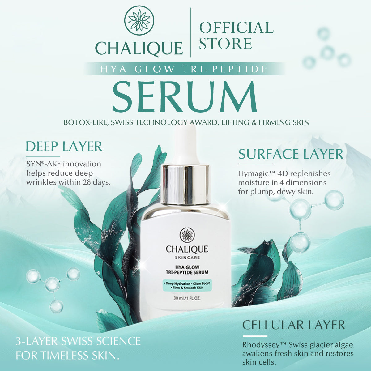 CHALIQUE Hya Glow Tri-Peptide Serum – Hyaluronic Acid & Peptide Hydrating Facial Serum