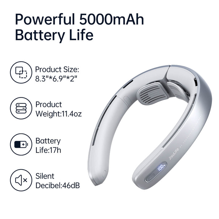 JisuLife FA45 lightweight wearable fan silver finish