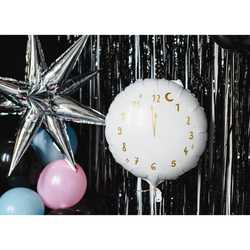 Foil balloon Clock, 45 cm - White