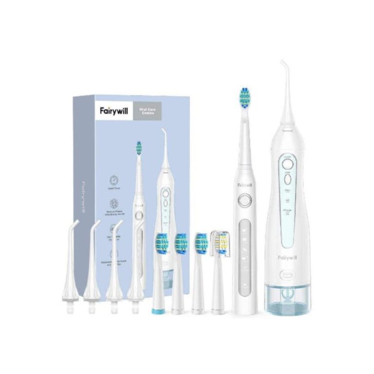 Fairywill Oral Care Combo 5020E Water Flosser + 507 ToothbrushPersonal CareIntroducing the Fairywill Oral Care Combo 5020E Water Flosser + 507 Toothbrush, a professional-grade dental care set. Experience an ideal oral hygiene routine with multiple modes f