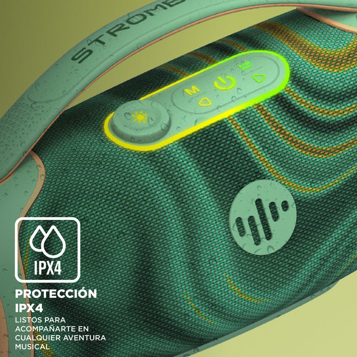 Stromberg Force Portable Bluetooth Speaker – Powerful Sound & Dynamic LED LightsAudio & VideoStromberg Force, your music and your fashion go hand in hand, wherever you go. 40 Watts RMS Woofer 2x4 Battery life: 9 hours USB-C charging connection Includes FM