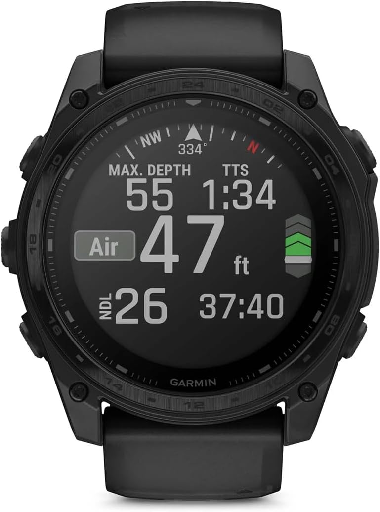 Garmin Tactix 8 51mm Solar Sapphire Tactical Smartwatch – Black DLC Titanium with Tactical Black Nylon & Silicone Bands for UAE