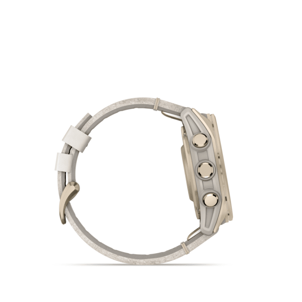 Garmin Fenix 8 43mm AMOLED Sapphire Soft Gold Stainless Steel Smartwatch – Fog Gray Leather & Silicone Bands for UAE